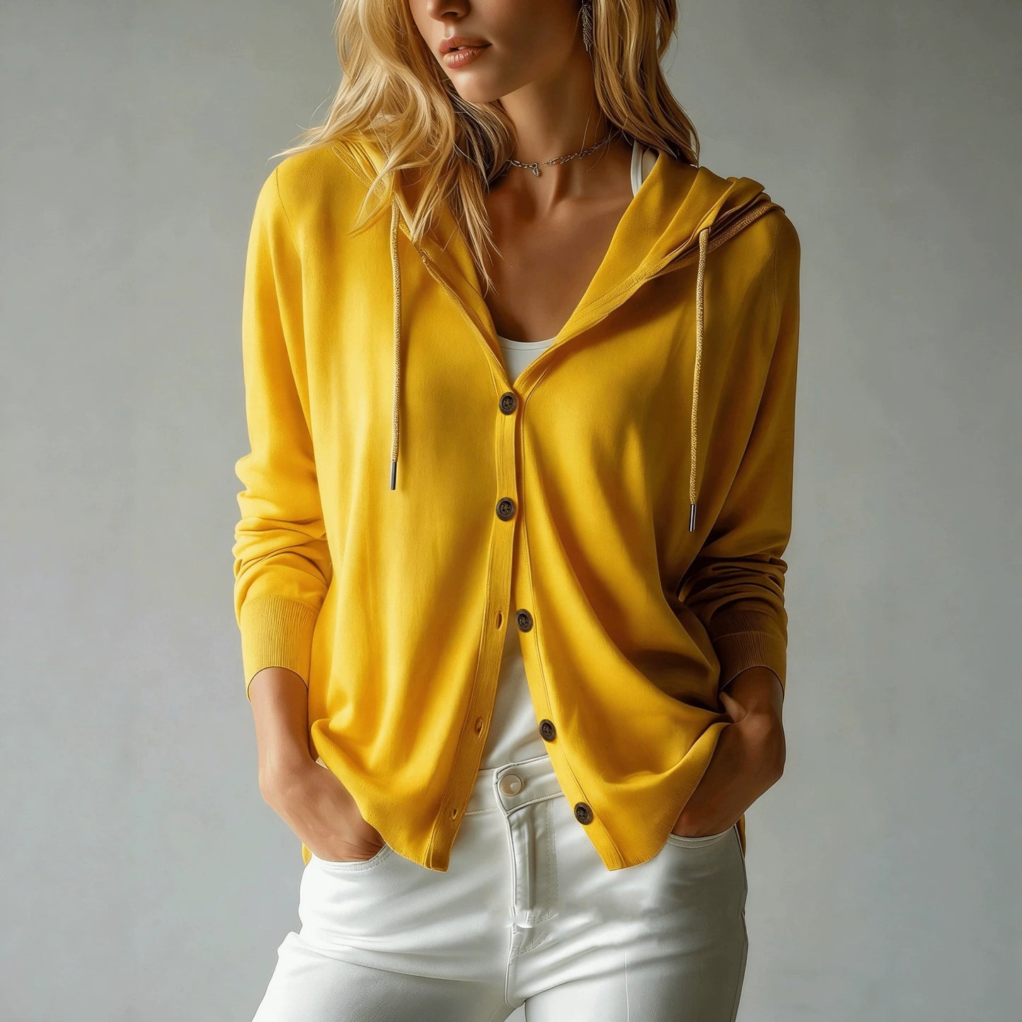 Durable Women's Hooded Knit Casual Business Women's Sweater