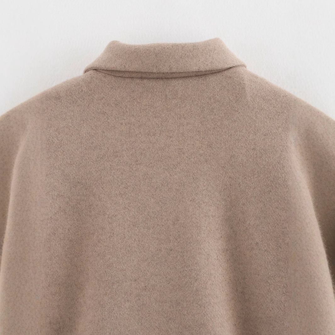Women's Fashion Casual Polo Collar Soft Woolen Coats