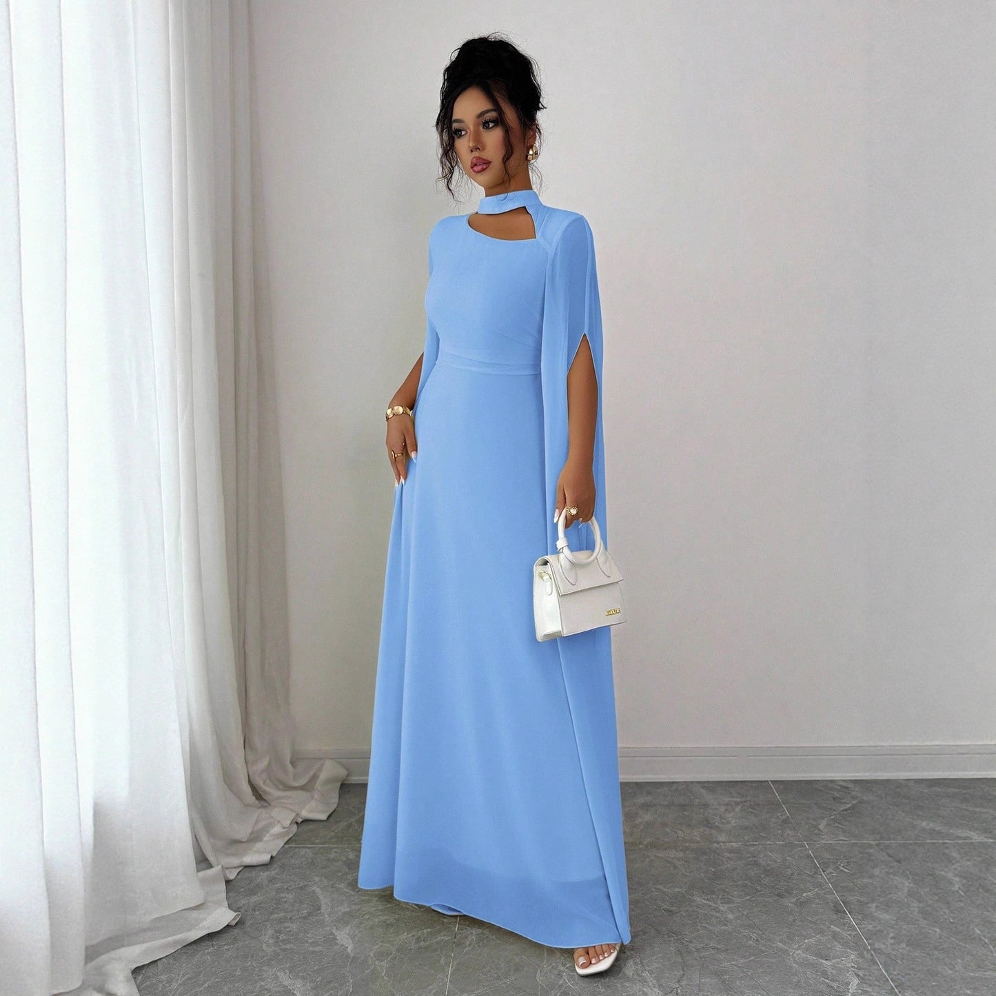 Women's Solid Color Dress Puff Sleeve Luxury Dresses