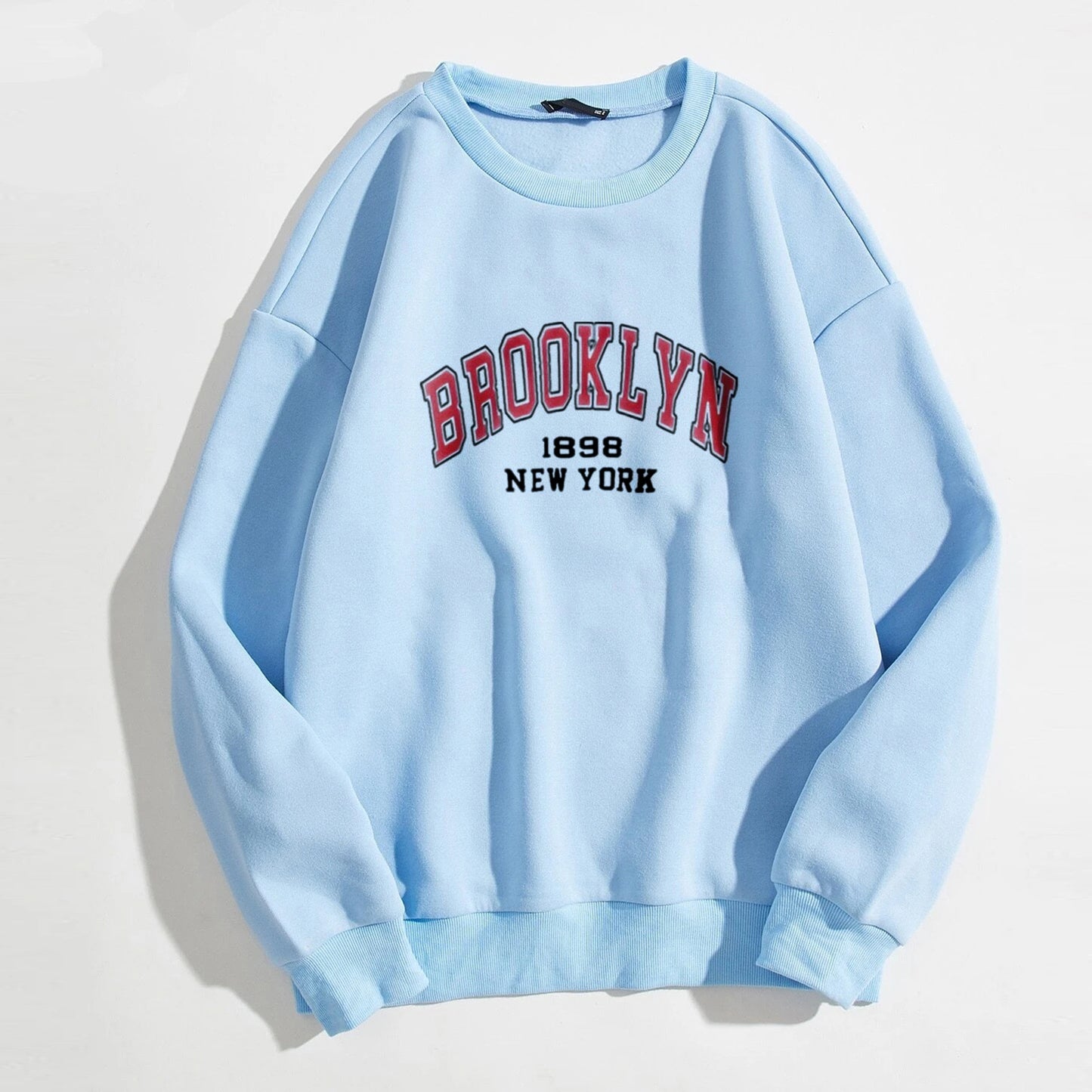 Women's Simple Letter Crew Neck Temperament Pure Color Korean Style Thin Sweaters