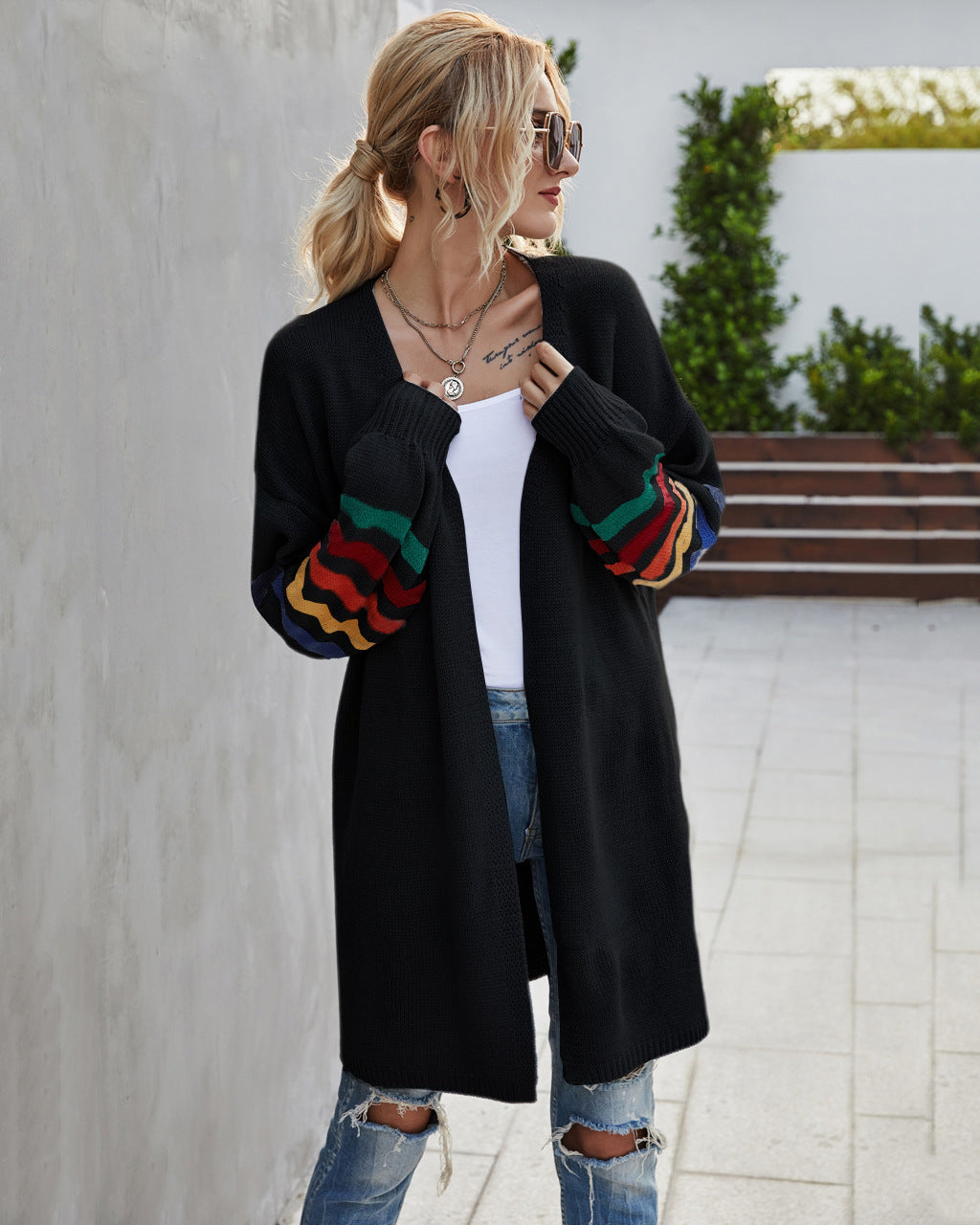 Women's Large Loose Long Sleeve Mid-length Sweaters