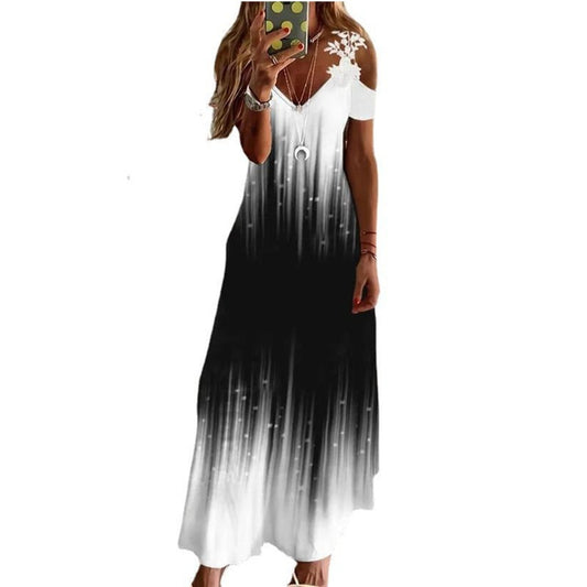 Women's Floral Edge Brace Fashion Printed Loose Dresses