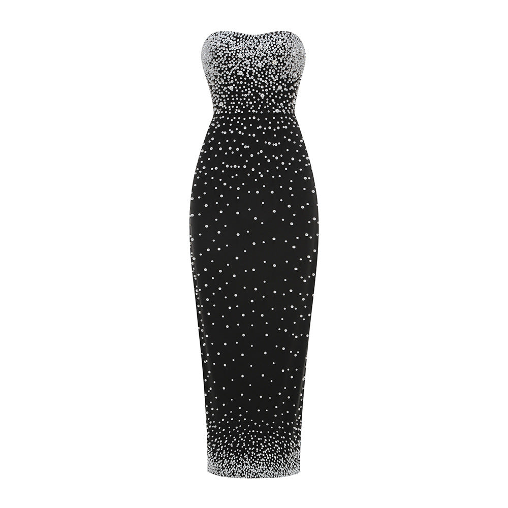 Sexy Tube Bubble Beads Slim Mop Dresses