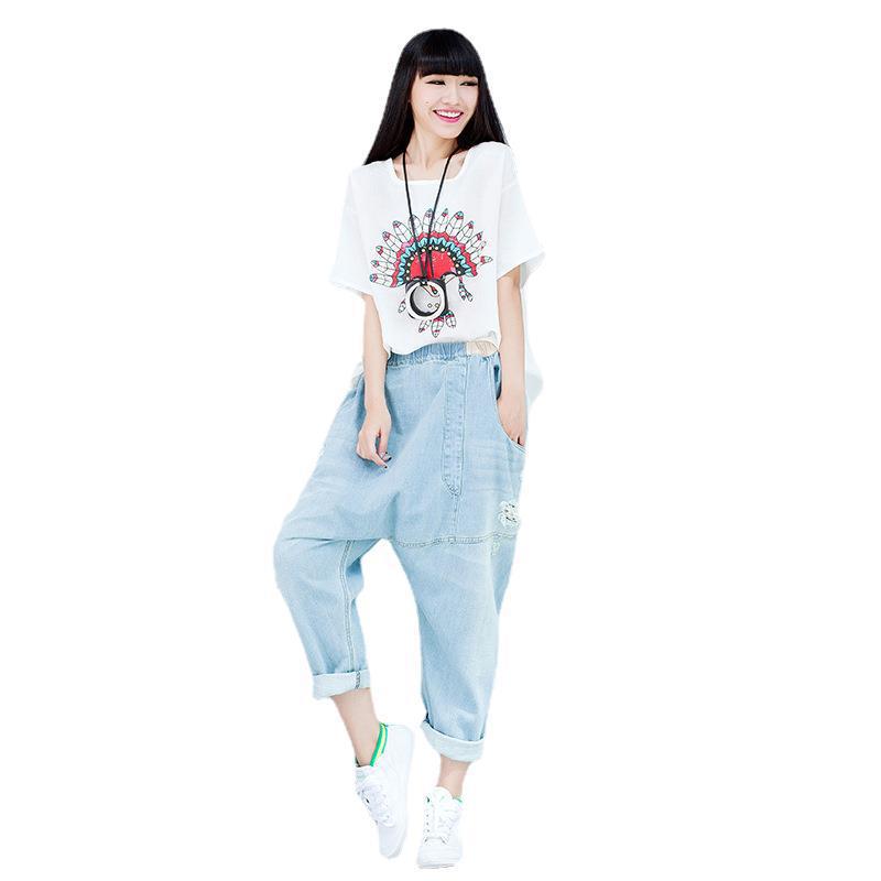 Casual Baggy Big Crotch Loose Personality Jeans