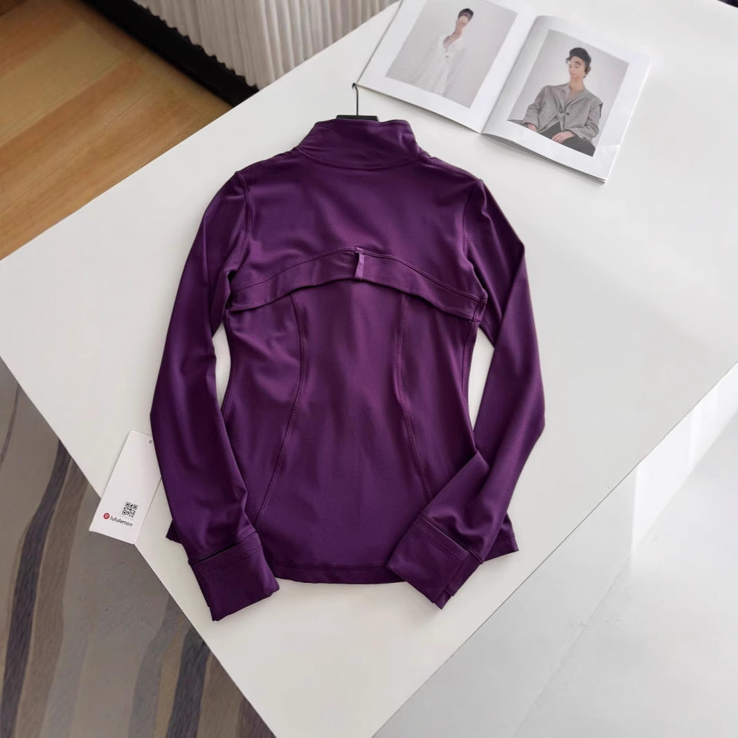 Women's Spring Yoga Workout Elastic Slim Stand Jackets