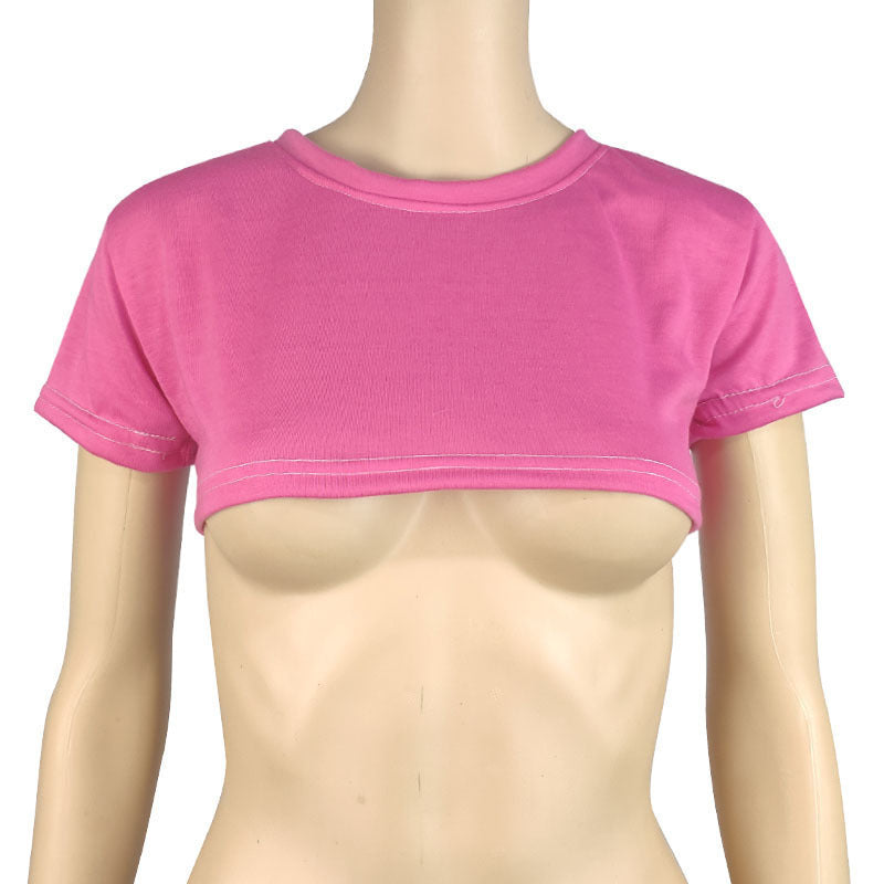 Women's Sexy Casual T-shirt Short-sleeved Solid Color Blouses