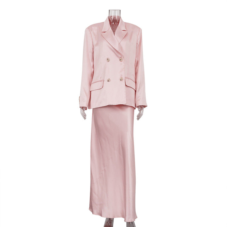 Women's Style Satin Lapel Long Sleeve High-grade Suits