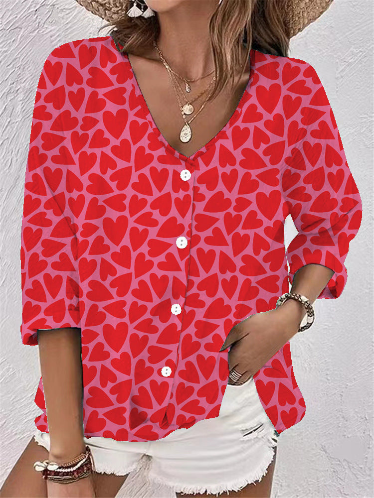 Women's Buttons Chiffon Printed Long Sleeve Cardigans