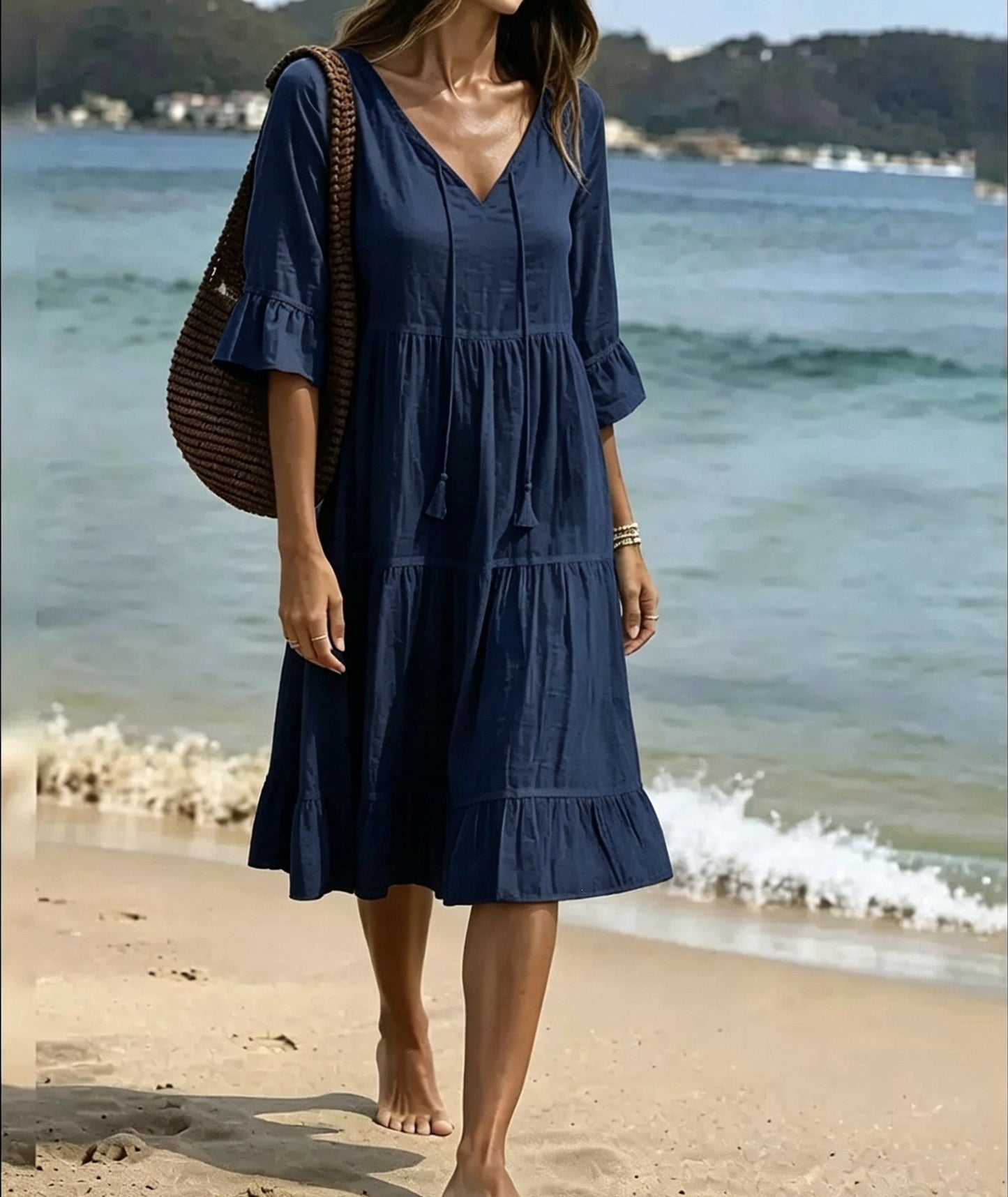 Women's Autumn Layered Fashion Loose Vacation Dress