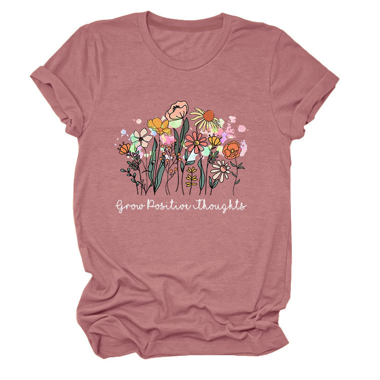 Women's Temperament Leisure Round Collar T-shirt Blouses