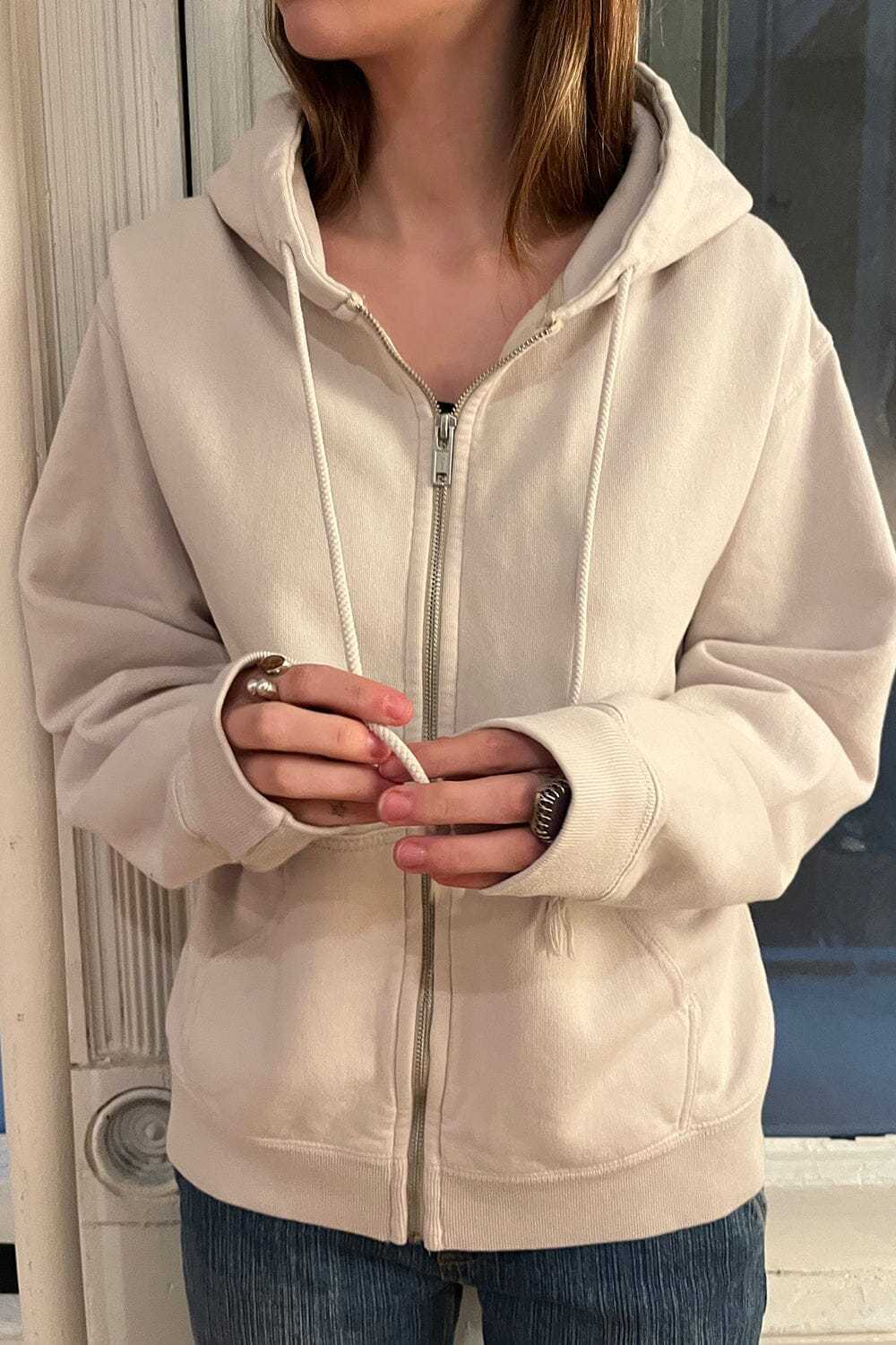 Women's With Zip Autumn Loose Trendy Hooded Long Sleeve Cardigans