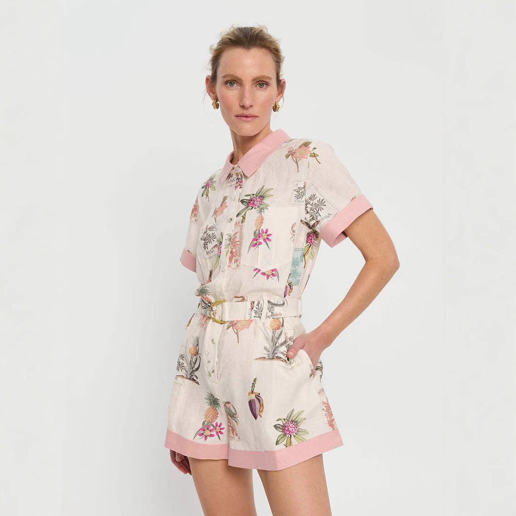 Pretty Charming Stylish Elegant Linen Shirt Jumpsuits