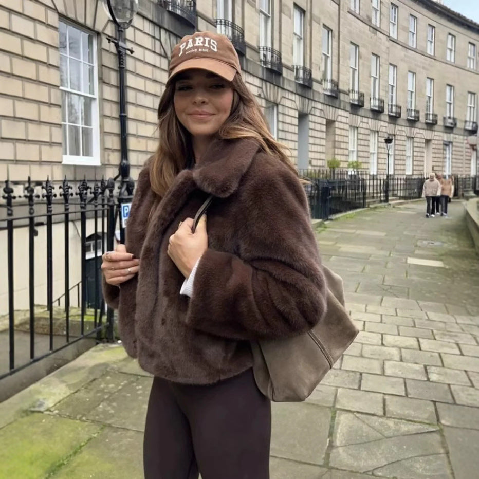 Women's High Street Fashion Faux Fur Effect Coats