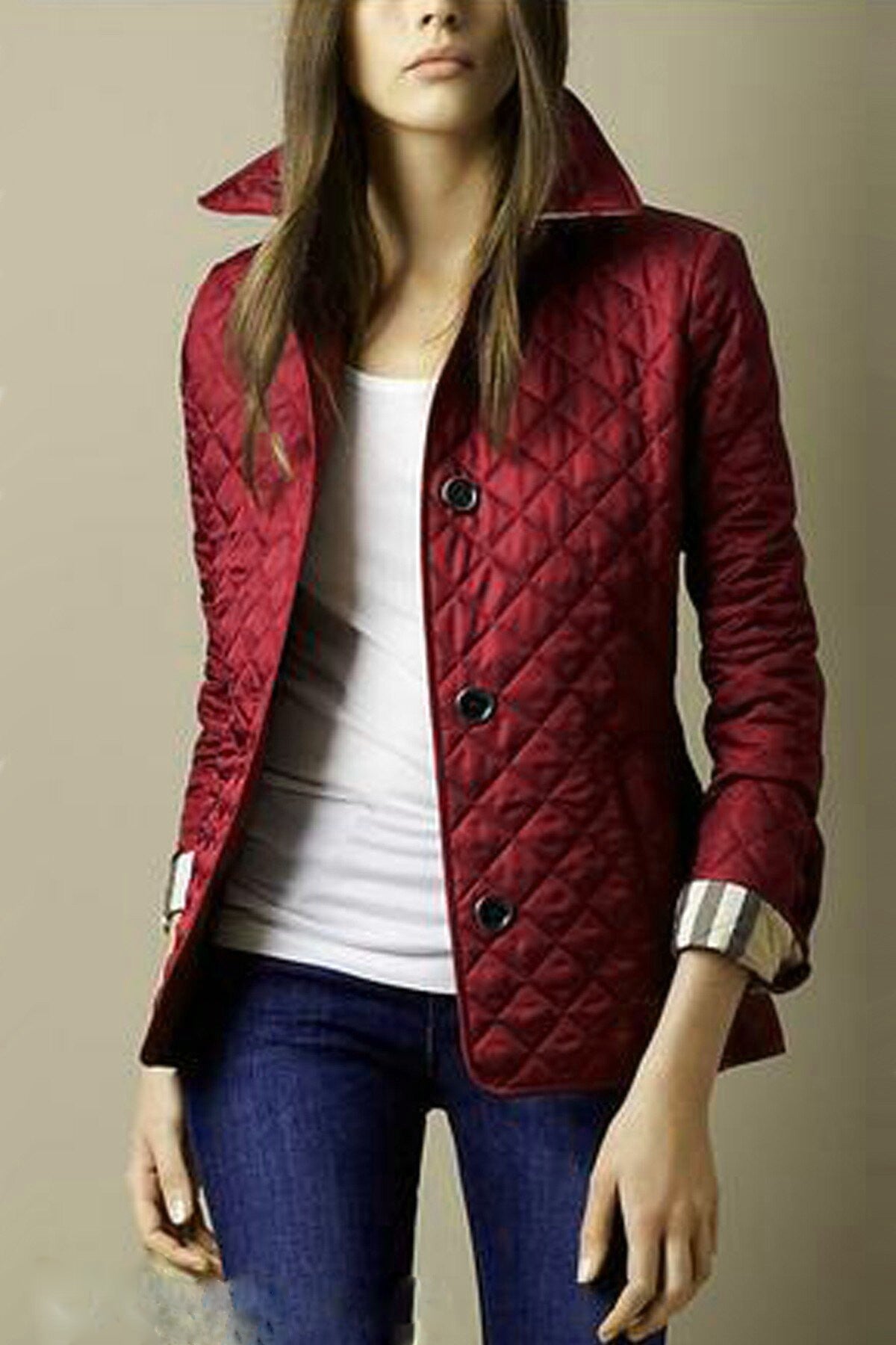 Popular Fashion Temperament Lapel Single Breasted Slim Fit Warm Coats