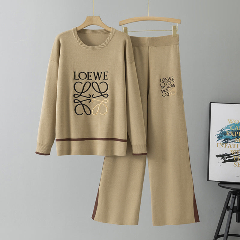 Women's Idle Style Loose Set Round Neck Sweaters
