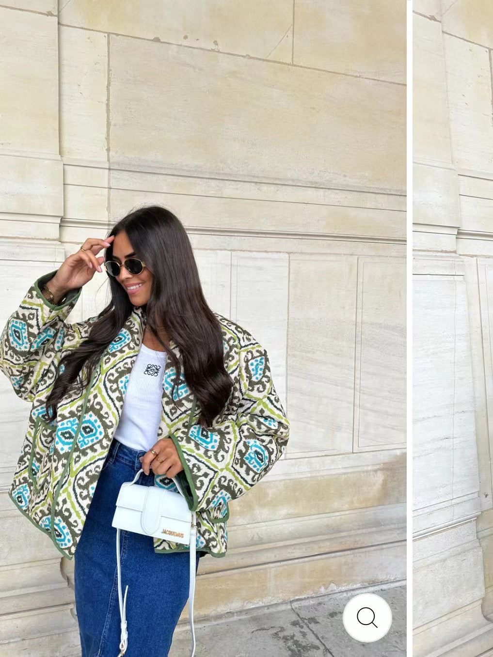 Women's Fashion Printed Fake Two-piece Contrast Color Coats