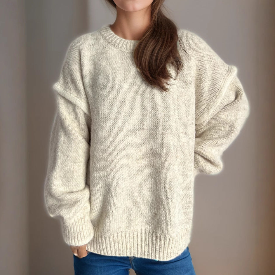 Women's Idle Style Round Neck Loose Thickened Sweaters