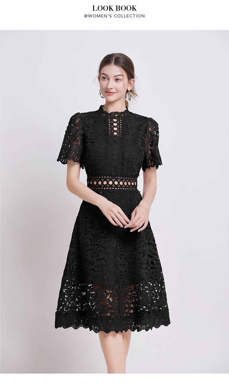 Elegant Lace French Style High-grade Hollow Dresses