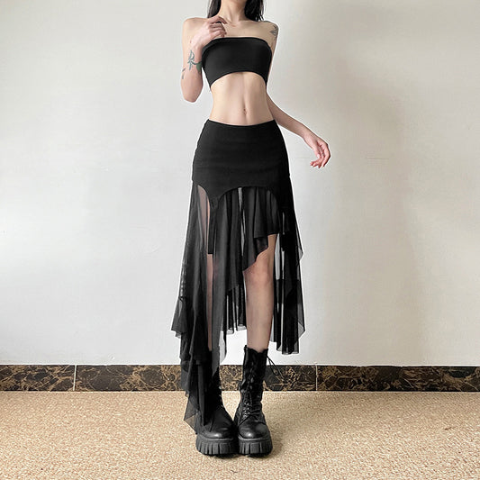 Women's Summer Solid Color Street Fashion High Skirts