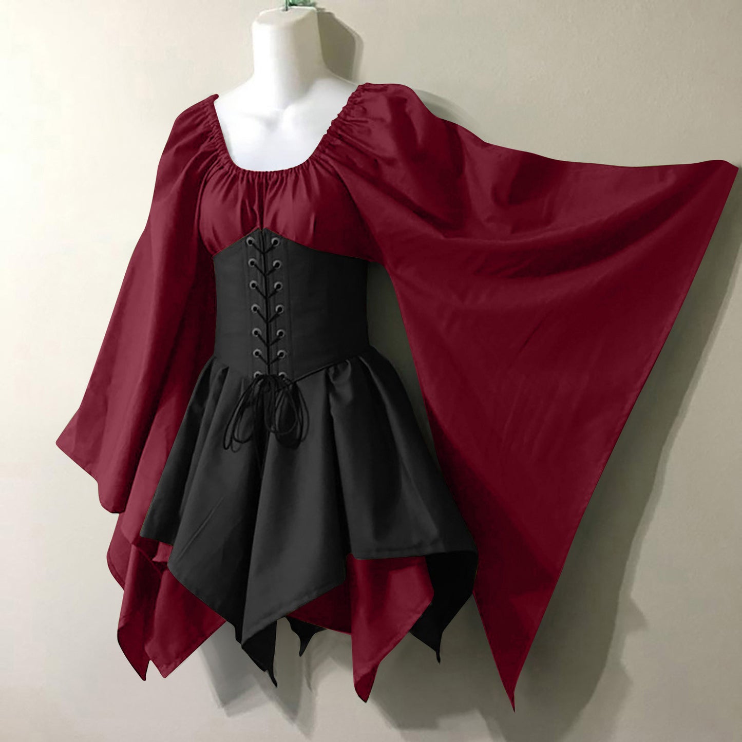Medieval Renaissance Retro Trumpet Sleeve Long Dress