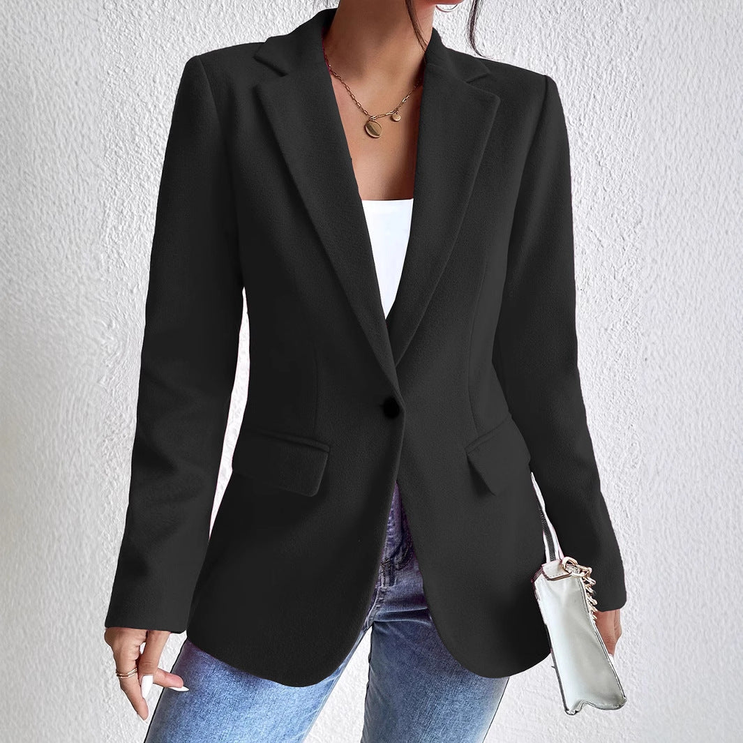 Women's Woolen Slim Elegant Commuting Wear Coats
