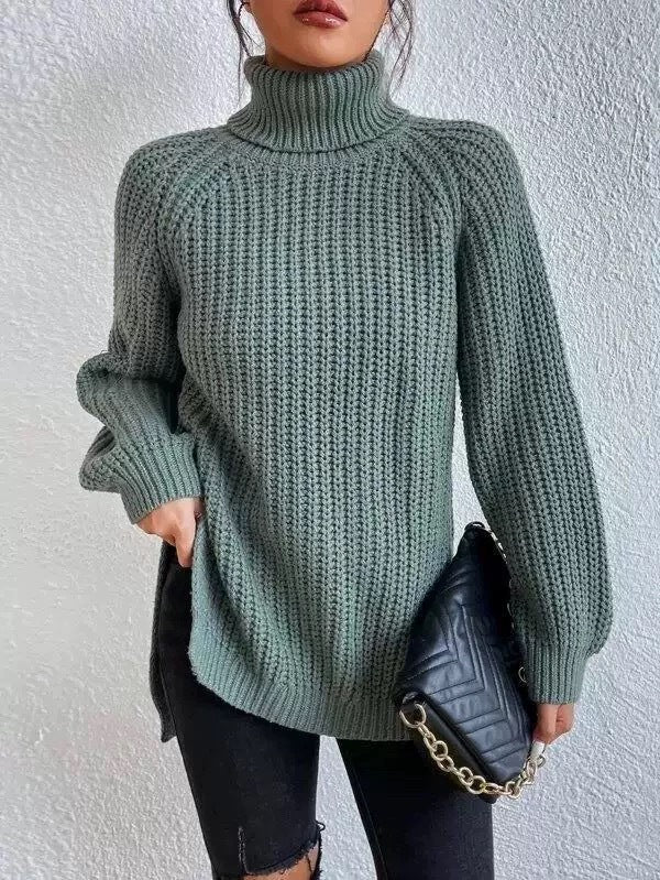 Women's Turtleneck Mid-length Soft Comfortable French Dress Sweater