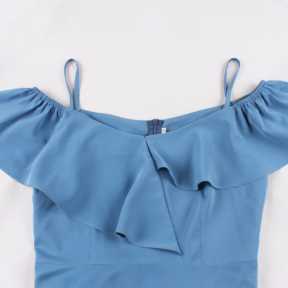 Women's French Blue Gentle Dress Elegant Dresses