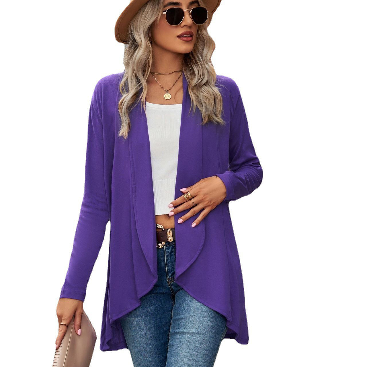 Women's Long Sleeve Solid Color Loose Knitting Cardigans