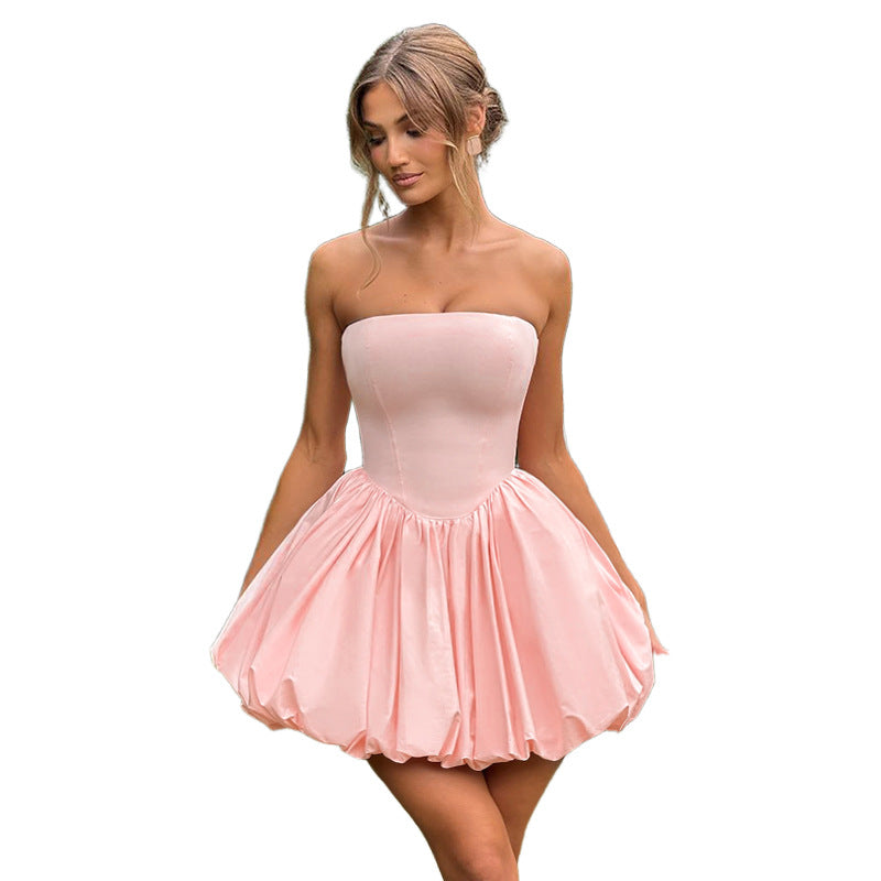 Slouchy Strapless Dress Temperament Slimming Hot Dresses