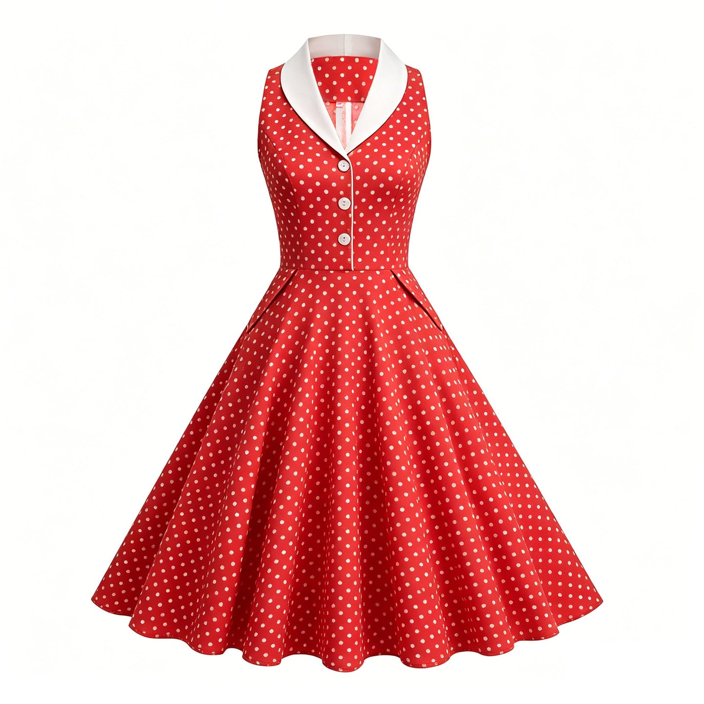 Women's Summer Travel Court Tight Waist Light Dress