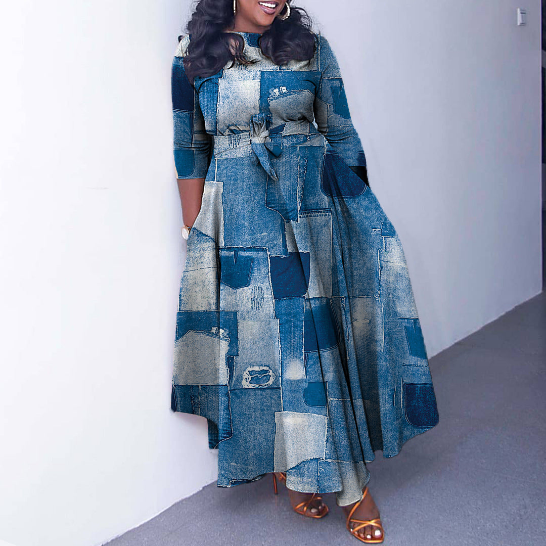 Women's Fashion Elegant Tied Africa Maxi Dress Dresses
