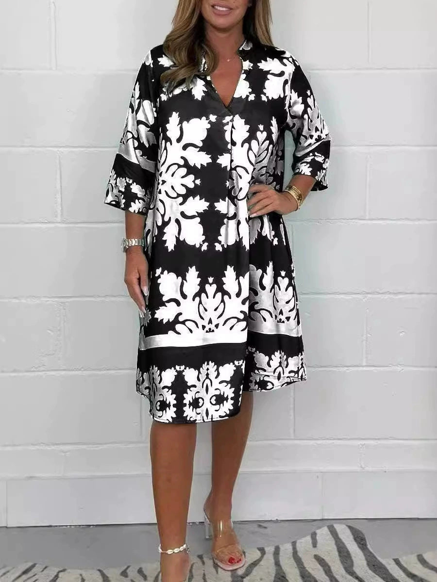 Glamorous Comfortable Women's Printed Sleeves Floral Dress
