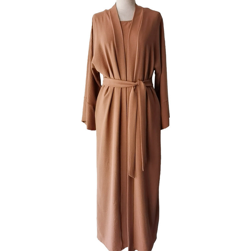 Pattern Elegant Belt Long Sleeve Two-piece Suits