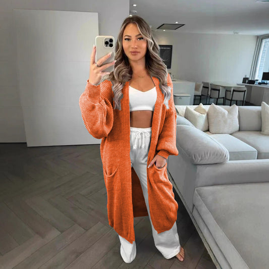 Women's Durable Knitted Loose Long Pocket Knitwear