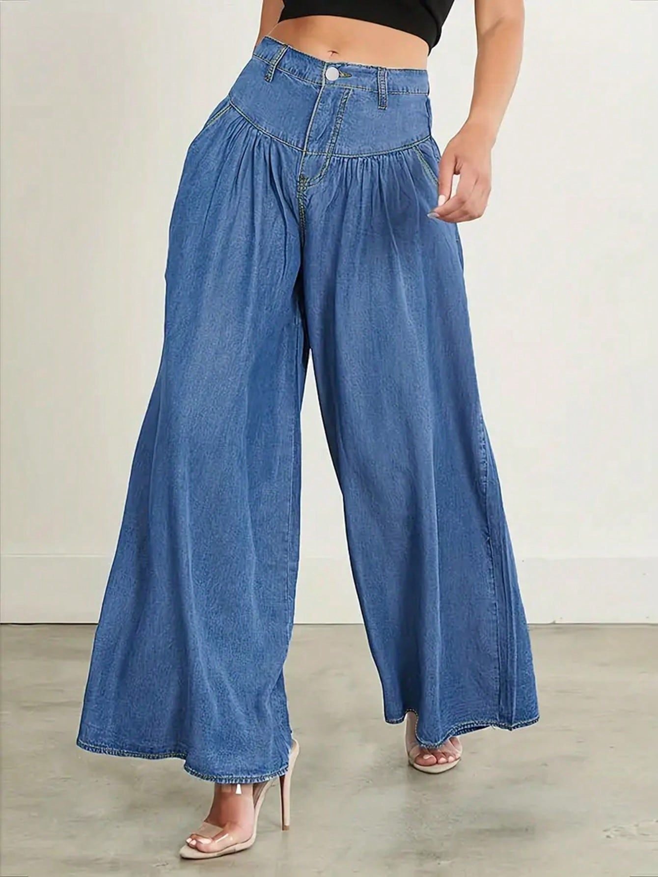 Women's Denim Trousers Bell-bottoms Fashion Trend Loose Jeans