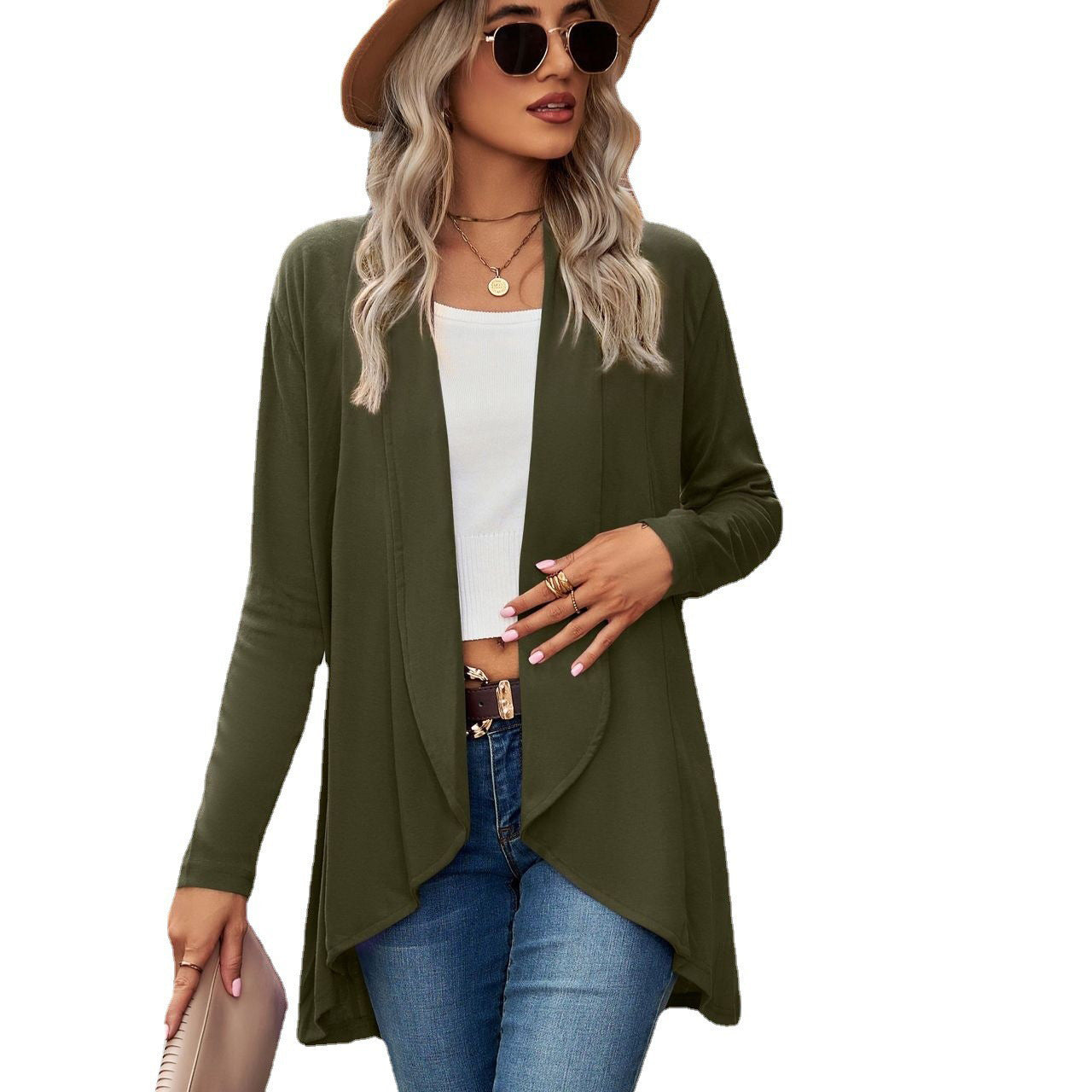 Women's Long Sleeve Solid Color Loose Knitting Cardigans