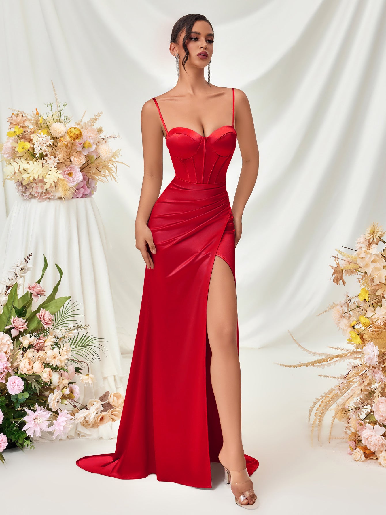Bandeau Sexy Slit Long Dress Sling Slim Dresses