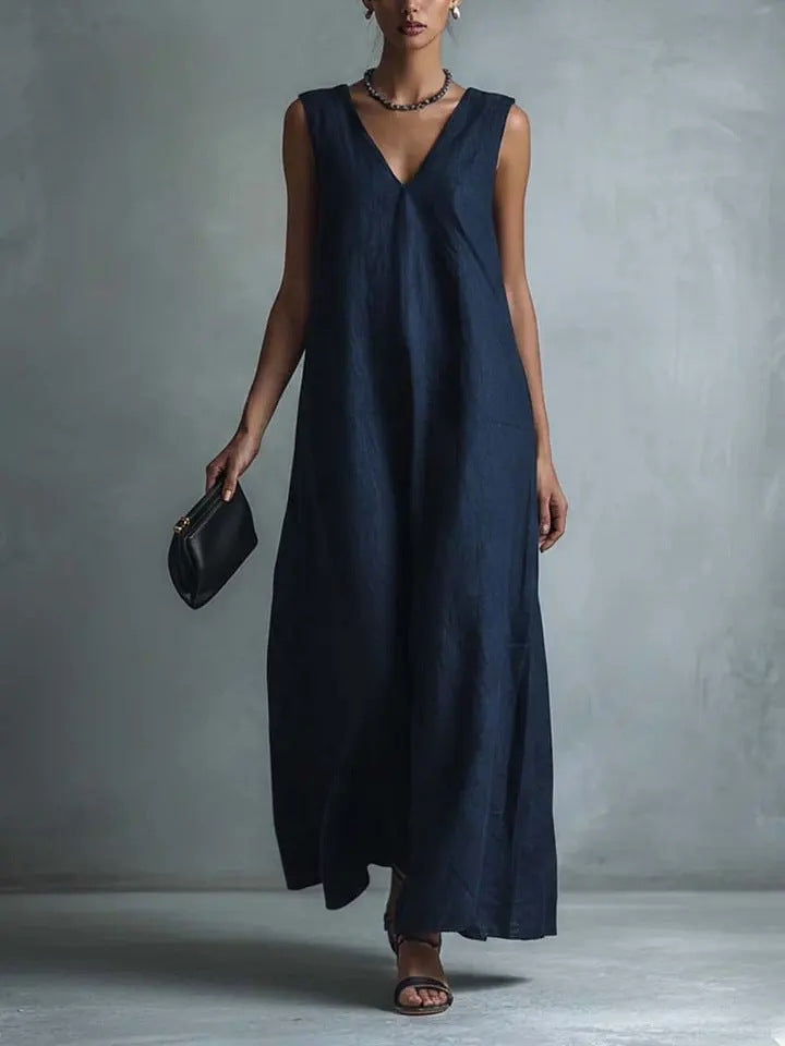 Women's Casual Elegant Fashion Sleeveless Solid Color Dress