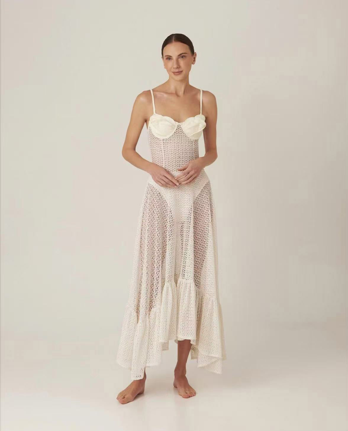 Design Flower Lace Large A- Swing Dresses