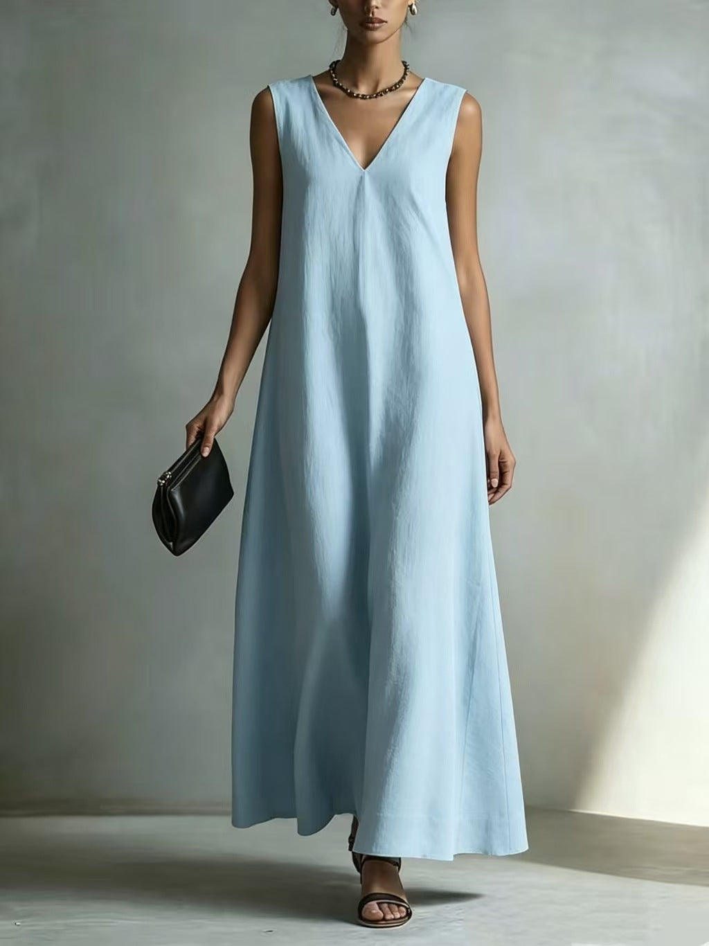 Women's Casual Elegant Fashion Sleeveless Solid Color Dress