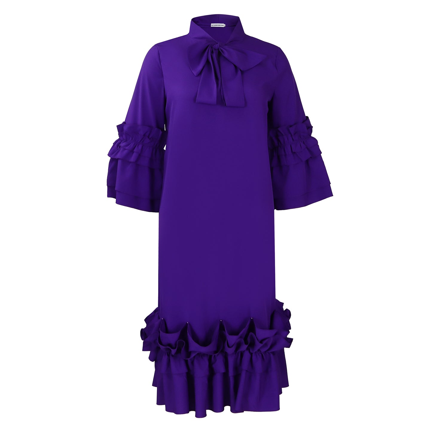 Fashion Casual Style Ruffled Flared Sleeve Plus Size