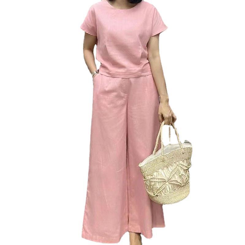 Women's Large Loose Short-sleeved Trousers Two-piece Set Fashion Casual Suit
