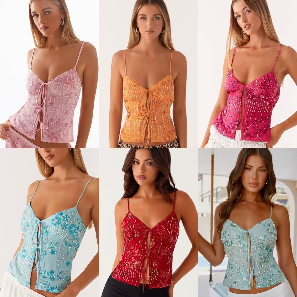 Sexy Hot Hollow Out Strap Deep Tops