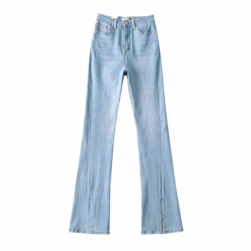 Women's Irregular Stretch Slimming Slim Fit Slit Jeans