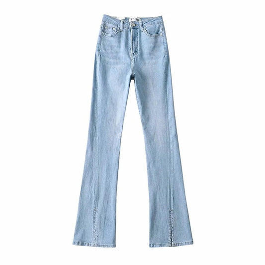 Women's Irregular Stretch Slimming Slim Fit Slit Jeans