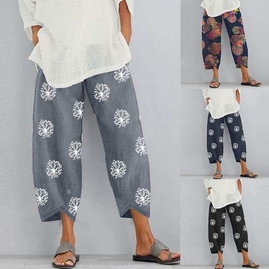 Women's Printed Fashion Loose Pockets Casual Pants