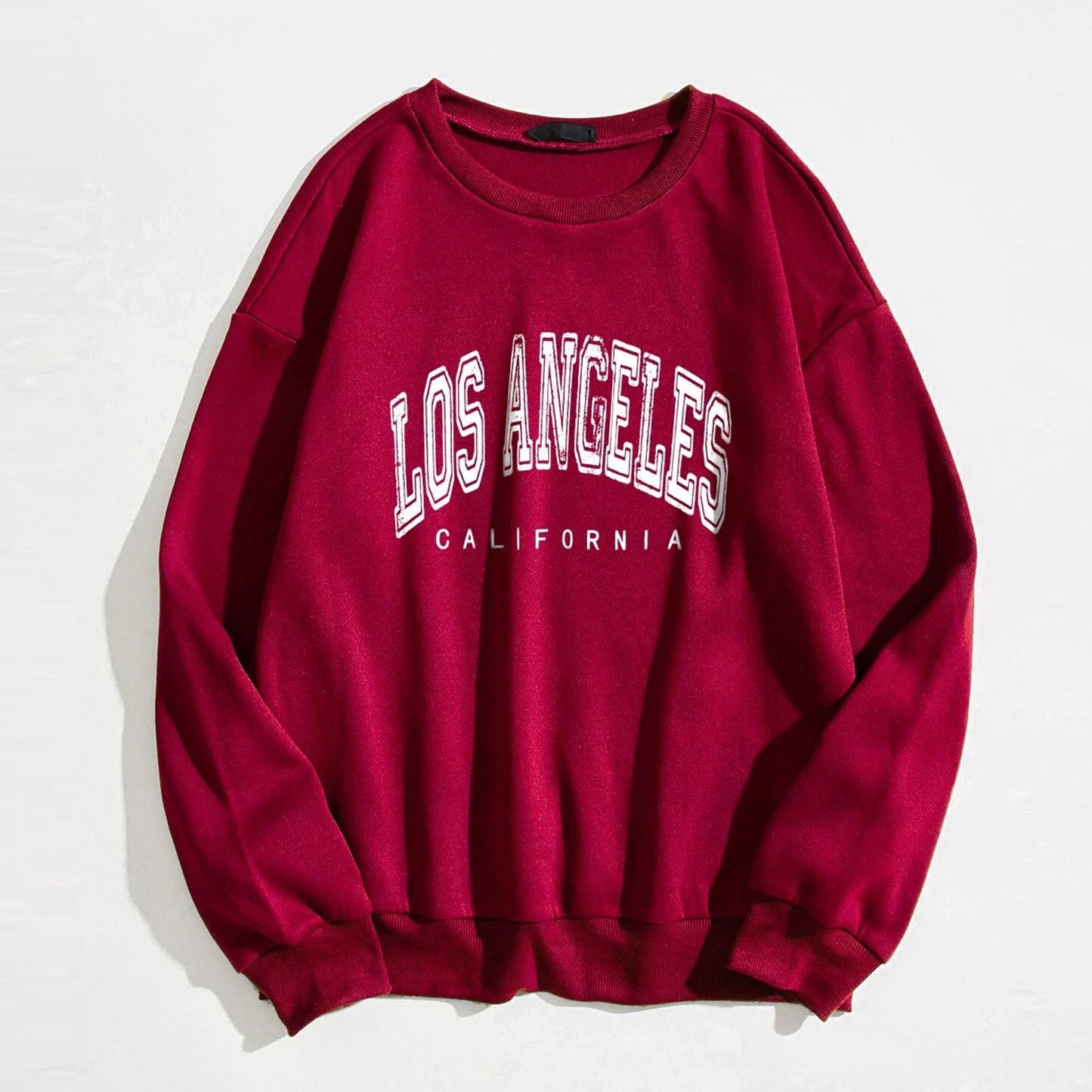 Women's Simple Letter Crew Neck Temperament Pure Color Korean Style Thin Sweaters