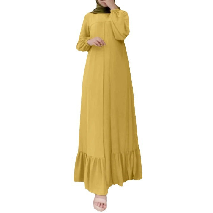 Robe Cotton Linen Loose Temperament Long Sleeve Dress