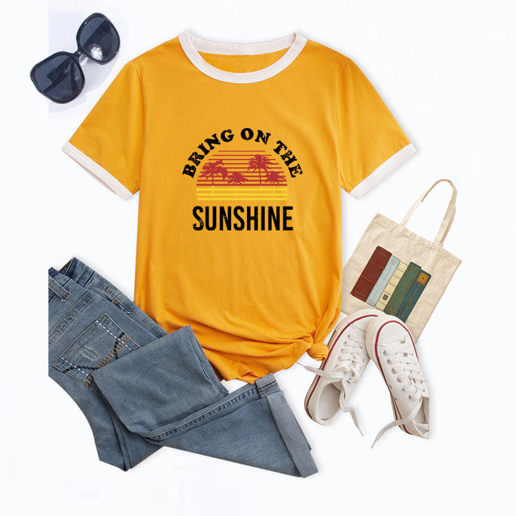 Fun Fashion Casual T-shirt Round Neck Shorts