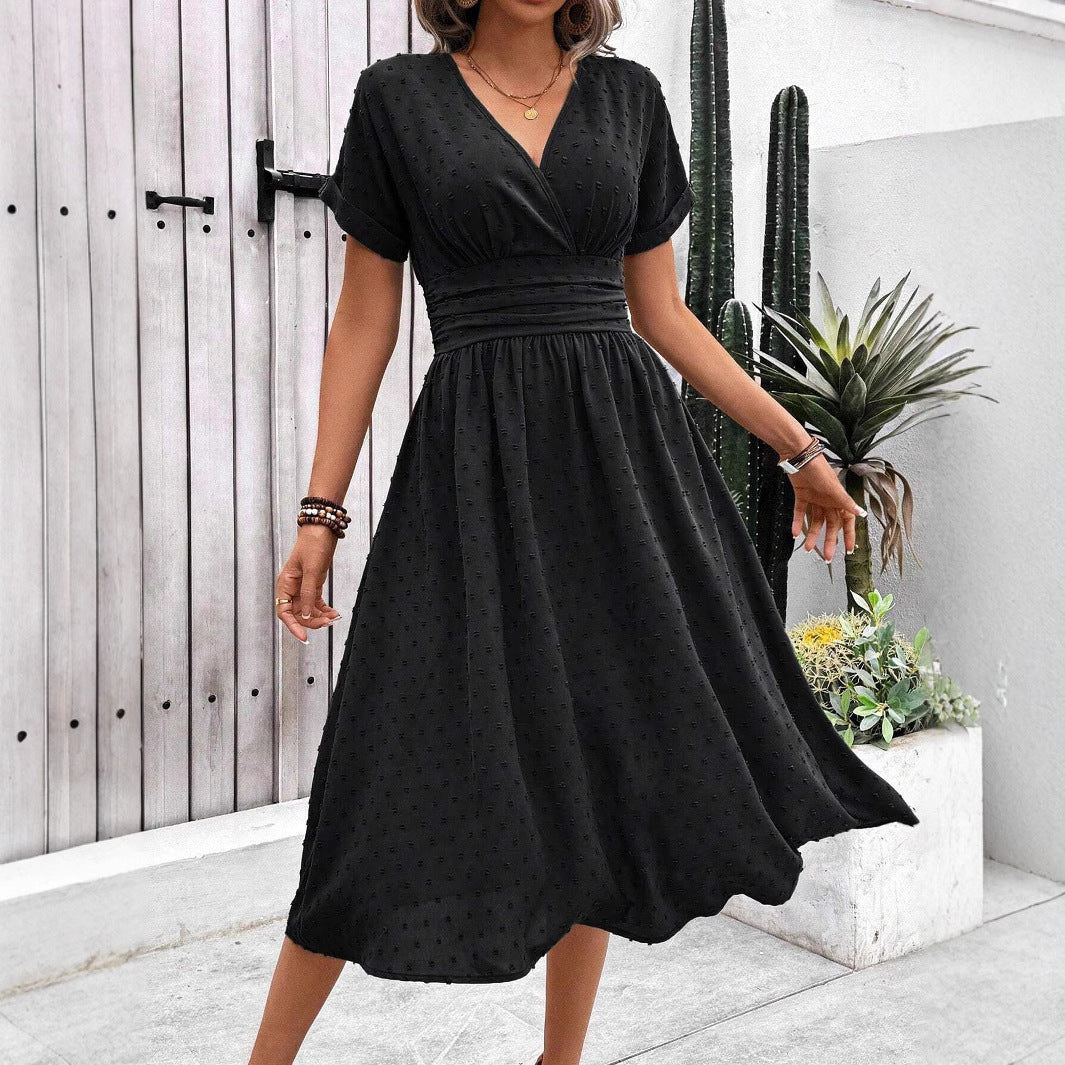 Women's Summer Fashion Medium Fur Ball Elegant Dress